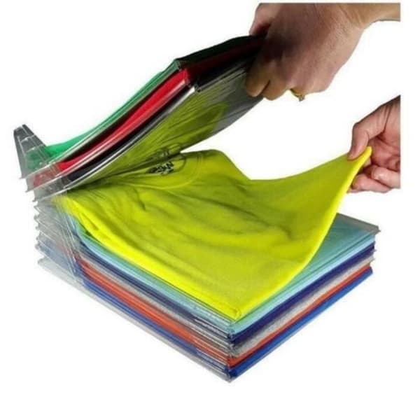 MAVURA T-Shirt Organizer - MÅNGFALD - Set med 10 - Transparent - Hållbar och återvinningsbar
