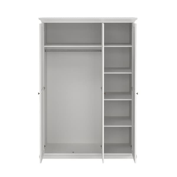 Venedig garderobeskap 3-dørs bredde 138 cm, høyde 200 cm hvit.