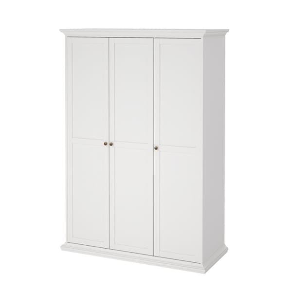 Venedig garderobeskap 3-dørs bredde 138 cm, høyde 200 cm hvit.
