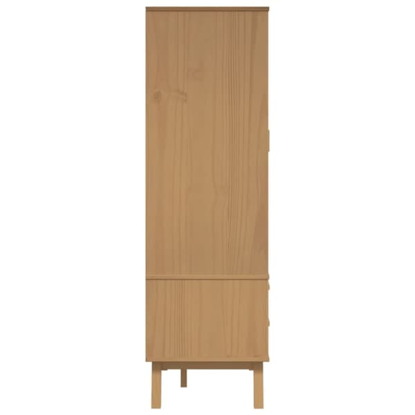 vidaXL klædeskab OLDEN 76,5x53x172 cm massivt fyrretræ brun