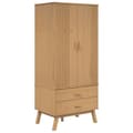 Miniatyrbillede 1 af 11: vidaXL klædeskab OLDEN 76,5x53x172 cm massivt fyrretræ brun