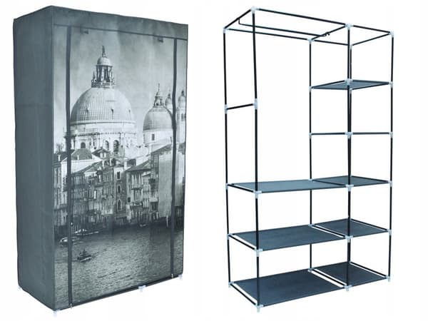 Tekstilgarderobe med Venedig-print