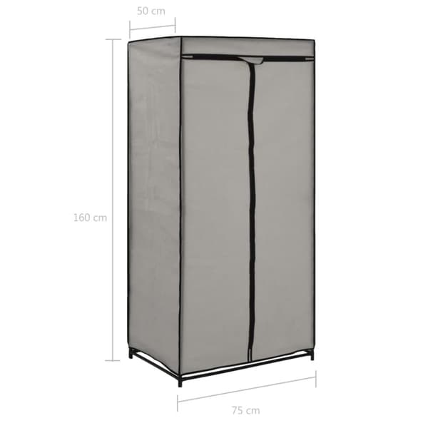 klædeskab 2 stk. 75 x 50 x 160 cm grå