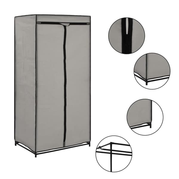 klædeskab 2 stk. 75 x 50 x 160 cm grå