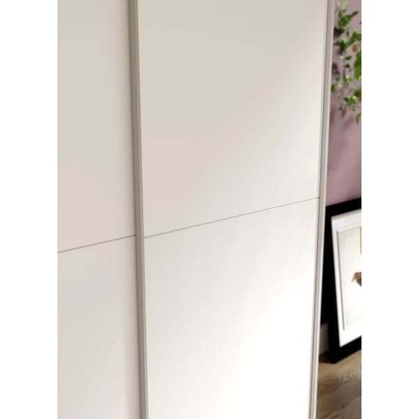 Garderob med 2 skjutdörrar - Matt vit - L 120 x D 61,2 x H 190,5 cm - OZZULA