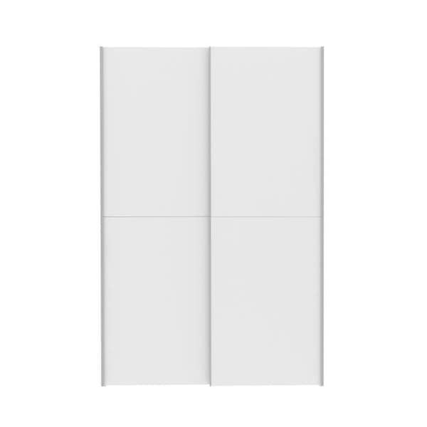 Garderob med 2 skjutdörrar - Matt vit - L 120 x D 61,2 x H 190,5 cm - OZZULA