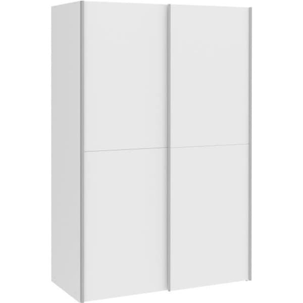 Garderob med 2 skjutdörrar - Matt vit - L 120 x D 61,2 x H 190,5 cm - OZZULA