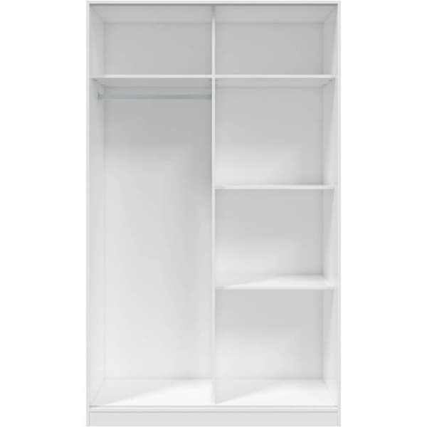 TOP garderob - Artik vit och nodi ek dekor - 2 skjutdörrar - L200 x H121 x D50 cm