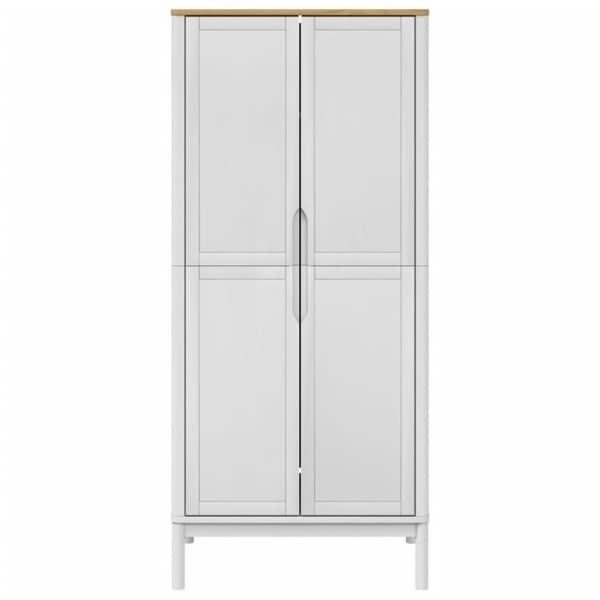 vidaXL klædeskab FLORO 77x53x171 cm massivt fyrretræ hvid