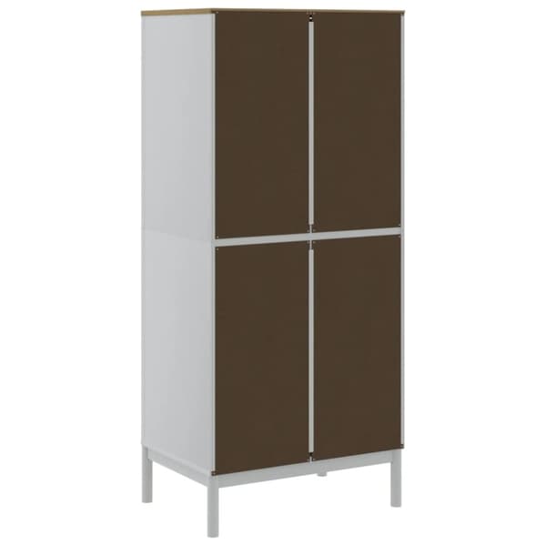 vidaXL klædeskab FLORO 77x53x171 cm massivt fyrretræ hvid