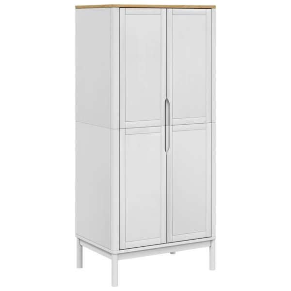 vidaXL klædeskab FLORO 77x53x171 cm massivt fyrretræ hvid