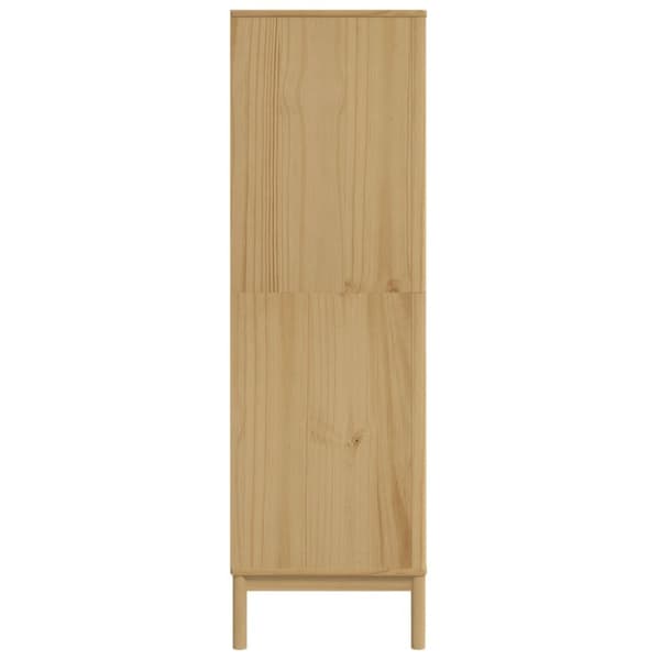 vidaXL klædeskab FLORO 77x53x171 cm massivt fyrretræ gyldenbrun