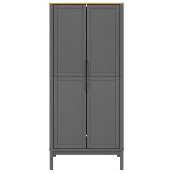 vidaXL Garderobe FLORO grå 77x53x171 cm heltre furu