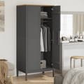 Miniatyrbilde 2 av 11: vidaXL Garderobe FLORO grå 77x53x171 cm heltre furu