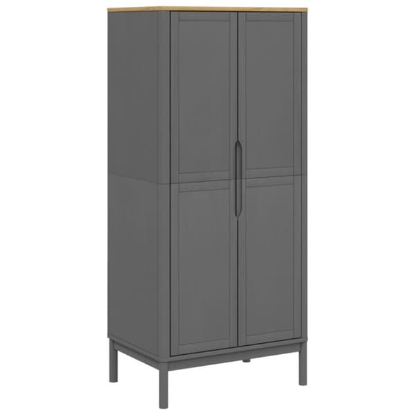 vidaXL Garderobe FLORO grå 77x53x171 cm heltre furu