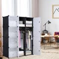 Miniatyrbild 4 av 4: YUENFONG Sovrum Garderob Förvaring 12 kuber Garderob Organizer DIY Hyllsystem för kläder Skor Leksaker Svart
