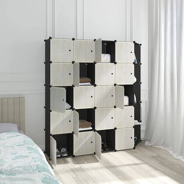 Modulaarinen Rootz-vaatekaappi - Mukautettava vaatekaappi - Säädettävä säilytysyksikkö - Kestävä, monipuolinen, helppohoitoinen - 185 cm x 185 cm x 35