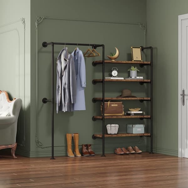 Rootz Vintage Industrial Corner Garderobe - Pladsbesparende skab - Stilfuld opbevaringsenhed - Holdbar, nem adgang, rigelig opbevaring - 35 cm x 187,5