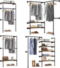 Miniatyrbillede 1 af 9: Rootz Vintage Industrial Corner Garderobe - Pladsbesparende skab - Stilfuld opbevaringsenhed - Holdbar, nem adgang, rigelig opbevaring - 35 cm x 187,5