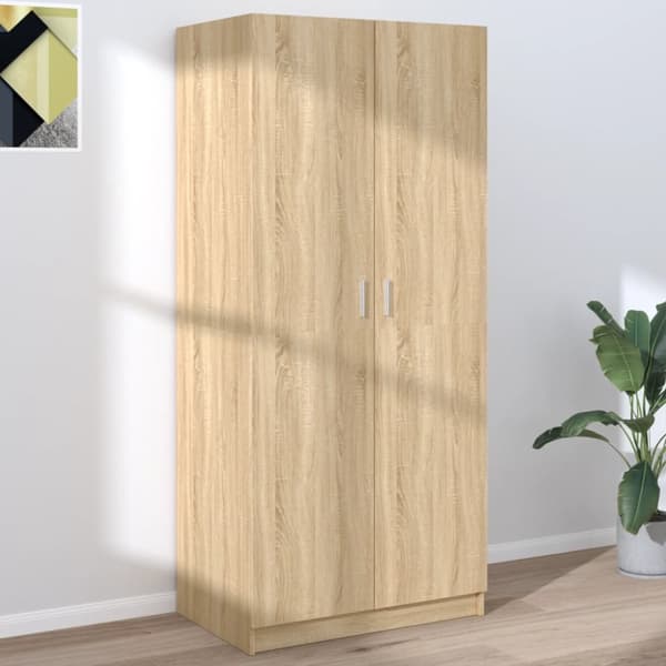 vidaXL Garderob sonoma-ek 80x52x180 cm spånskiva -  Skåp & garderober