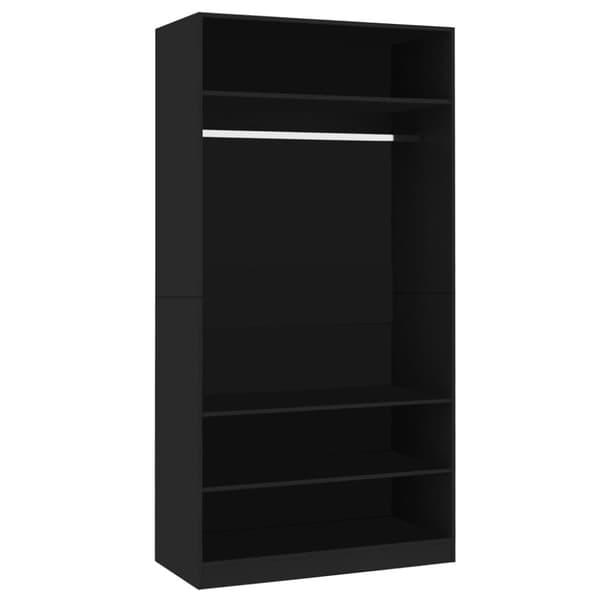 vidaXL klædeskab 100x50x200 cm konstrueret træ sort -  Klædeskabe & garderobeskabe