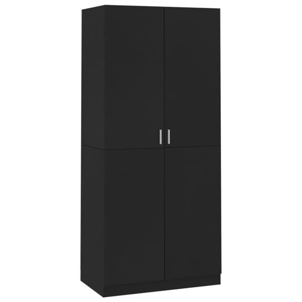 vidaXL Vaatekaappi musta 90x52x200 cm tekninen puu -  Kaapit & vaatekaapit
