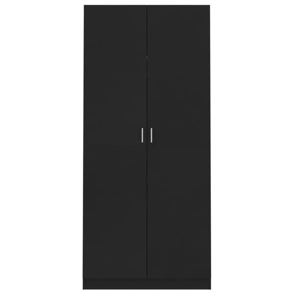 vidaXL Vaatekaappi musta 90x52x200 cm tekninen puu -  Kaapit & vaatekaapit