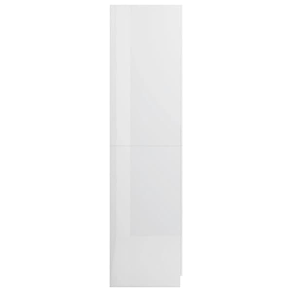 vidaXL klædeskab 80x52x180 cm konstrueret træ hvid højglans - Klædeskabe & garderobeskabe