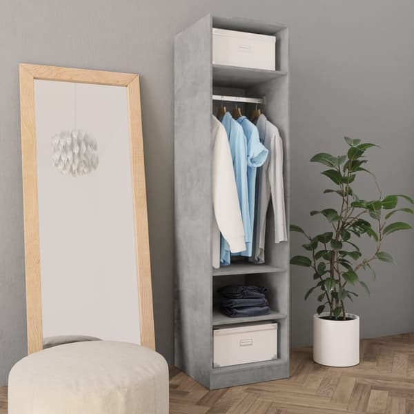 vidaXL Garderob betonggrå 50x50x200 cm konstruerat trä - Skåp & garderober