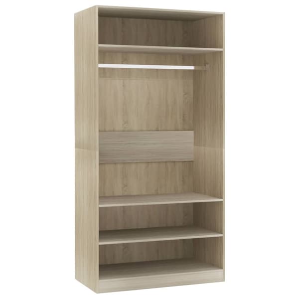 vidaXL klædeskab 100x50x200 cm konstrueret træ sonoma-eg - Klædeskabe & garderobeskabe