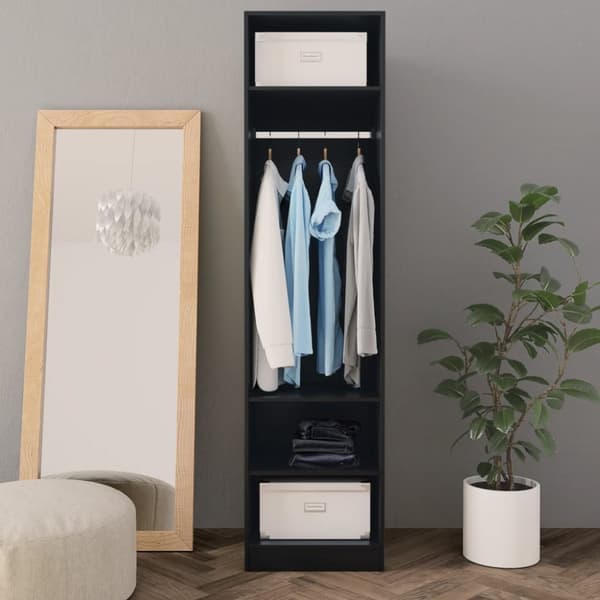 vidaXL klædeskab 50x50x200 cm konstrueret træ sort -  Klædeskabe & garderobeskabe