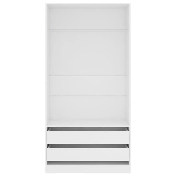 vidaXL klædeskab 100x50x200 cm konstrueret træ hvid - Klædeskabe & garderobeskabe