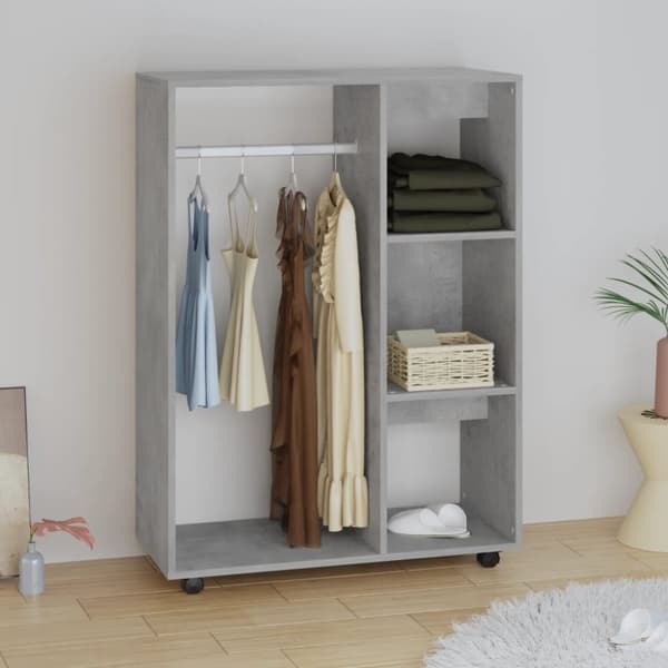 vidaXL garderobe 80x40x110 cm spånplade betongrå -  Klædeskabe & garderobeskabe