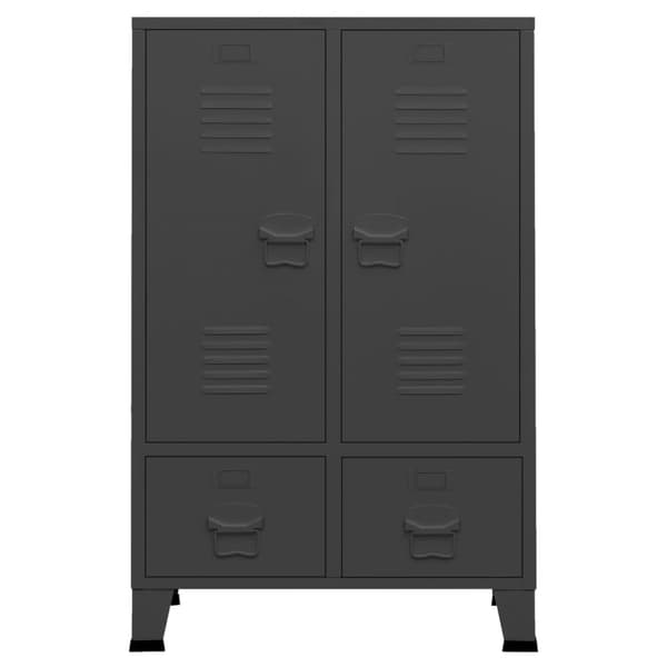 vidaXL Teollistyylinen vaatekaappi antrasiitti 67x35x107 cm teräs - Kaapit & vaatekaapit