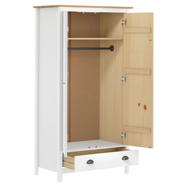 vidaXL Garderob 2 dörrar Hill vit 89x50x170 cm massiv furu - Skåp & garderober