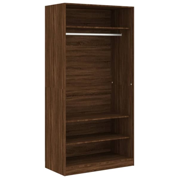 vidaXL Vaatekaappi ruskea tammi 100x50x200 cm tekninen puu - Kaapit & vaatekaapit