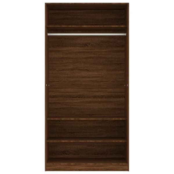 vidaXL Vaatekaappi ruskea tammi 100x50x200 cm tekninen puu - Kaapit & vaatekaapit