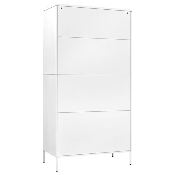 vidaXL klædeskab 90x50x180 cm stål hvid - Klædeskabe & garderobeskabe