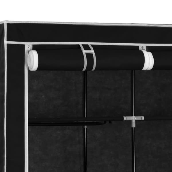 vidaXL Garderob med fack och stänger svart 150x45x175 cm tyg -  Skåp & garderober