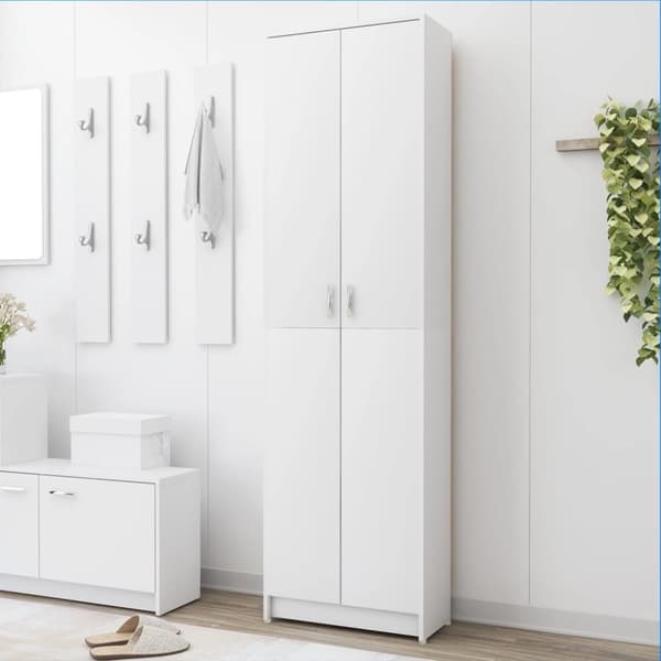 vidaXL entrémøbel 55x25x189 cm konstrueret træ hvid -  Klædeskabe & garderobeskabe