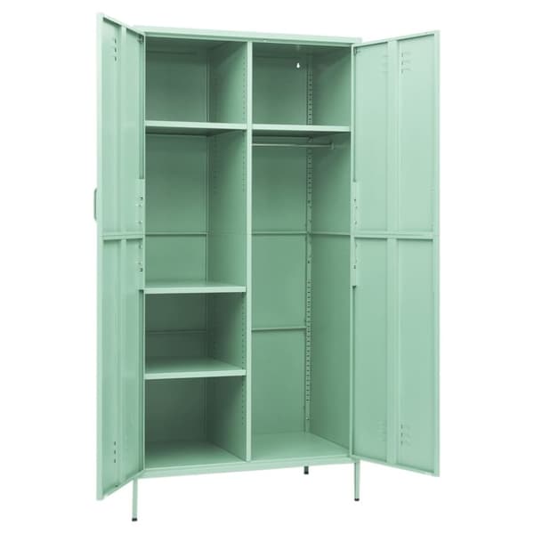 vidaXL klædeskab 90x50x180 cm stål mintgrøn - Klædeskabe & garderobeskabe
