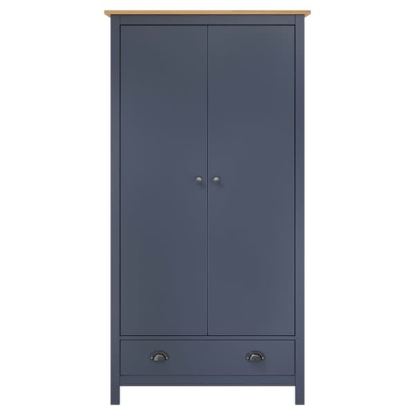 vidaXL klædeskab med 2 låger Hill 89x50x170 cm massivt fyrretræ grå -  Klædeskabe & garderobeskabe