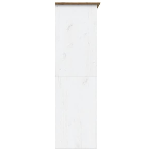 vidaXL klædeskab BODO 151,5x52x176,5 cm massivt fyrretræ hvid og brun - Klædeskabe & garderobeskabe