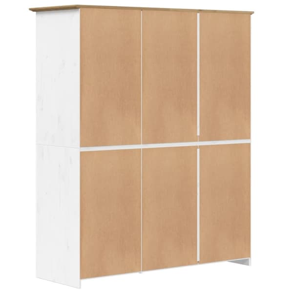vidaXL klædeskab BODO 151,5x52x176,5 cm massivt fyrretræ hvid og brun - Klædeskabe & garderobeskabe