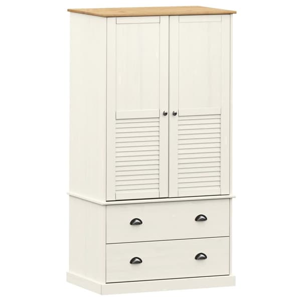 vidaXL klædeskab VIGO 90x55x176 cm massivt fyrretræ hvid -  Klædeskabe & garderobeskabe