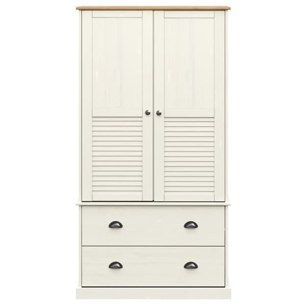 vidaXL klædeskab VIGO 90x55x176 cm massivt fyrretræ hvid - Klædeskabe & garderobeskabe