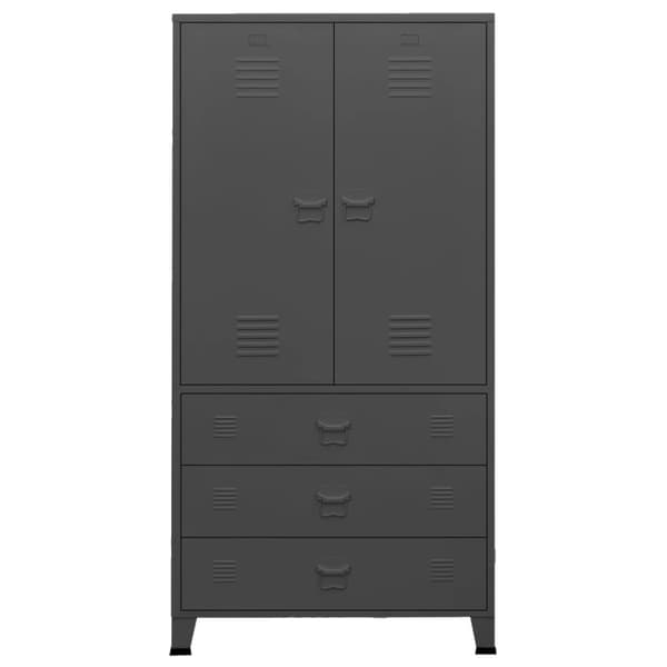 vidaXL klædeskab 90x50x180 cm metal antracitgrå - Klædeskabe & garderobeskabe