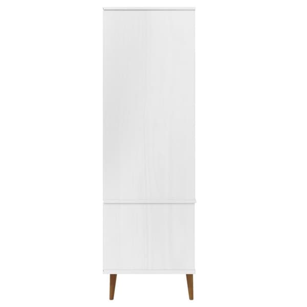 vidaXL klædeskab 90x55x175 cm massivt fyrretræ hvid -  Klædeskabe & garderobeskabe