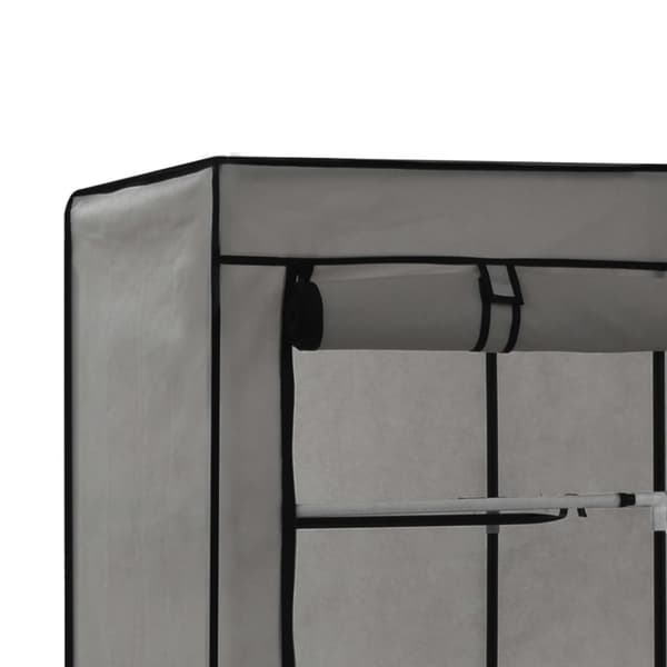 vidaXL klædeskab med rum og tøjstænger 150 x 45 x 175 cm stof grå - Klædeskabe & garderobeskabe