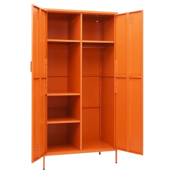 vidaXL Vaatekaappi oranssi 90x50x180 cm teräs -  Kaapit & vaatekaapit